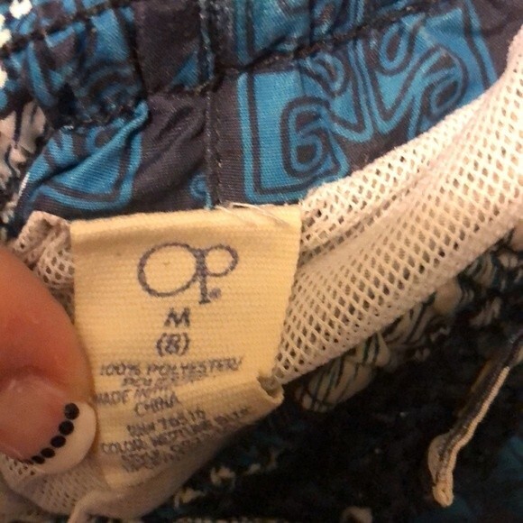 Op swim shorts size medium (8) blue Hawaiian - Picture 4 of 4